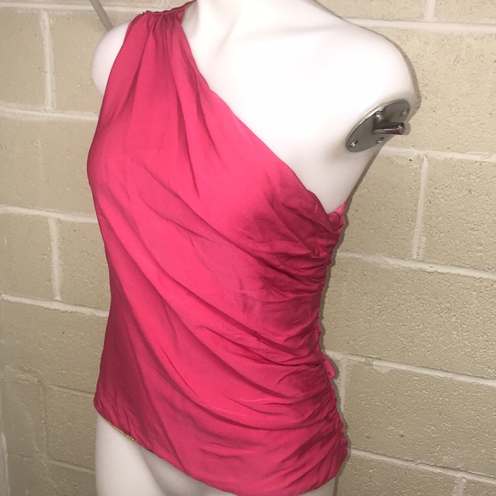 NWT Alice + Olivia one shoulder silk top XS